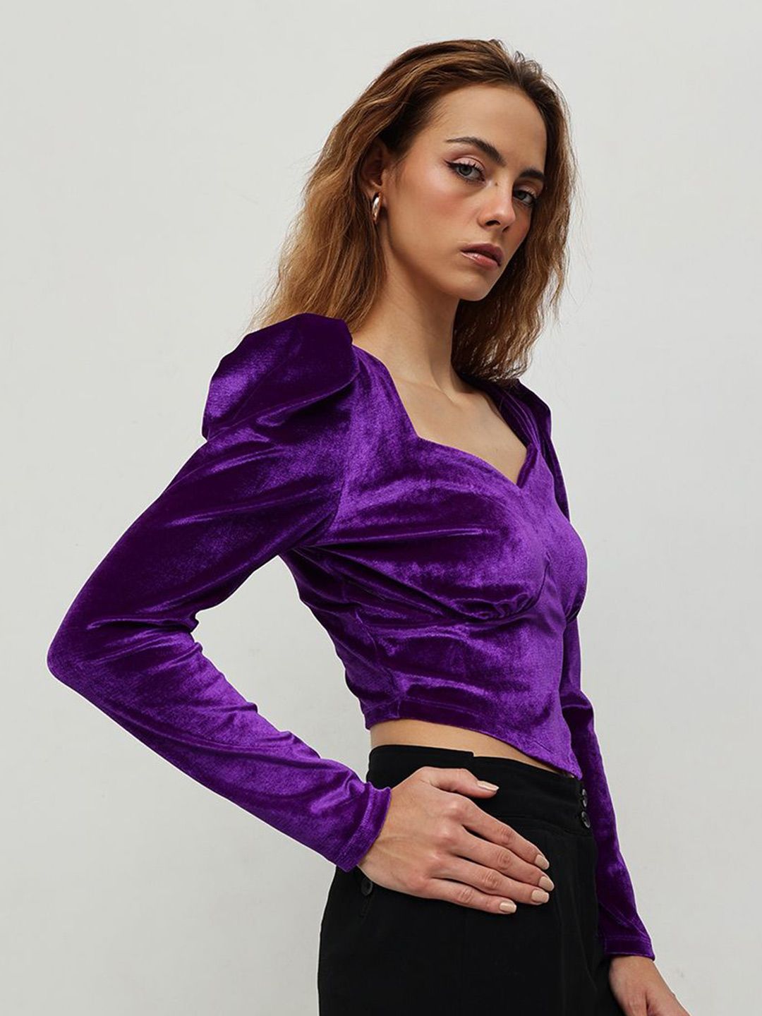 STREET 9 Velvet Crop Top