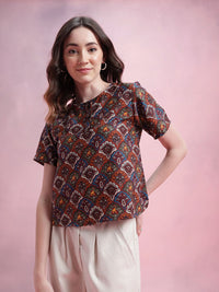 DressBerry Ethnic Motifs Print Top