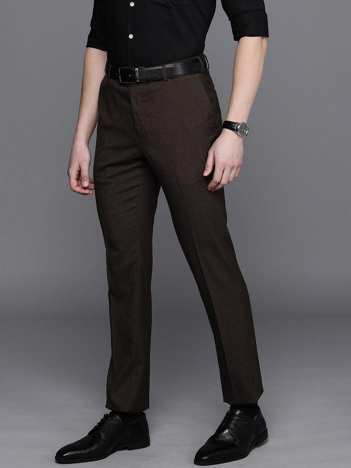 Raymond Men Checked Slim Fit Formal Trousers