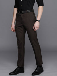 Raymond Men Checked Slim Fit Formal Trousers