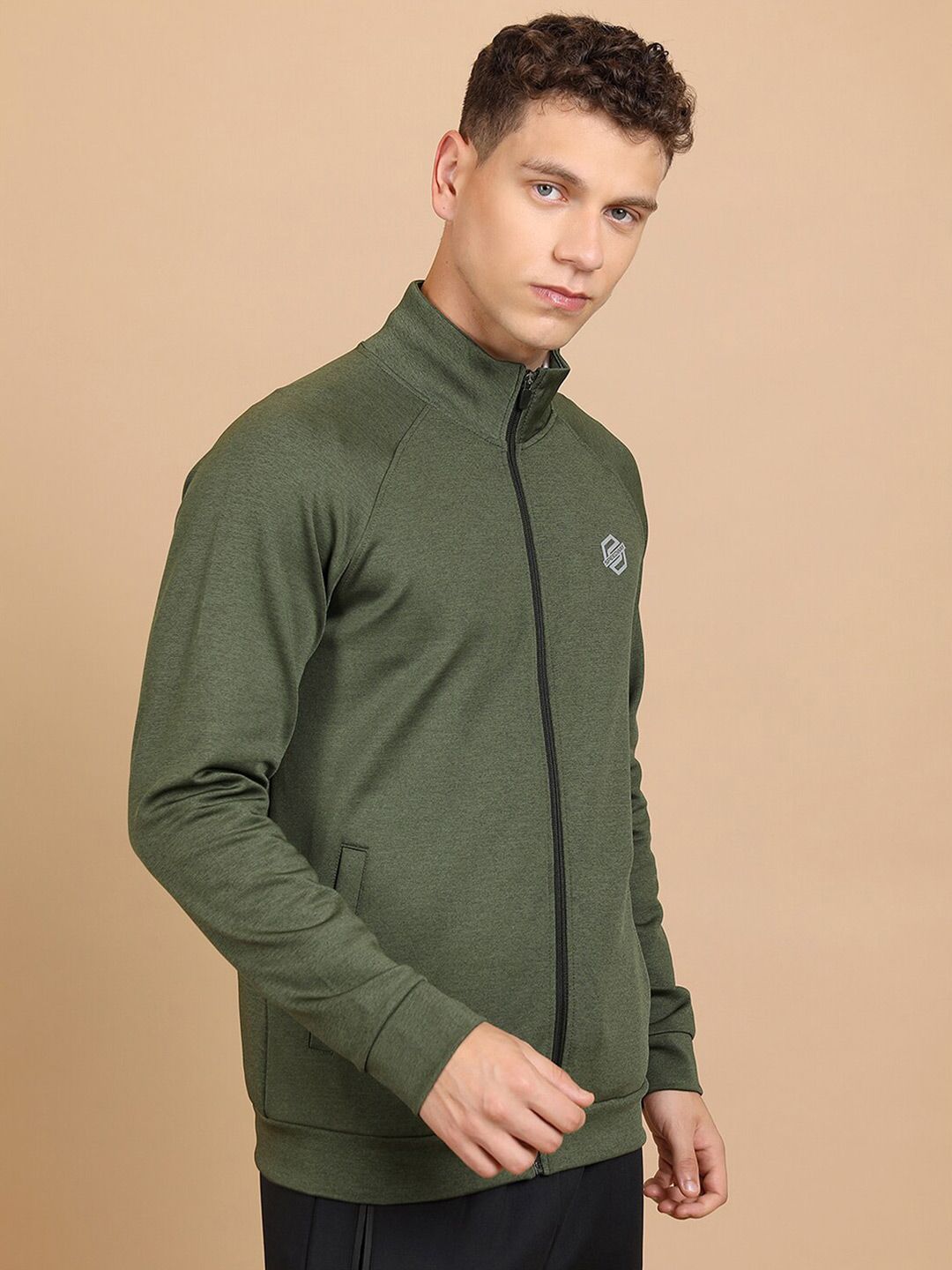HIGHLANDER Mock Collar Front-Open Sweatshirt