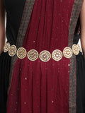 Karatcart Wanita Emas & White Beaded Kamarbandh