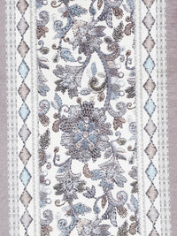 HOSTA HOMES Grey & White Abstract Printed Velvet Table Runner