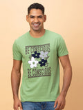 Being Human Men Printed Raw Edge Pure Cotton T-shirt