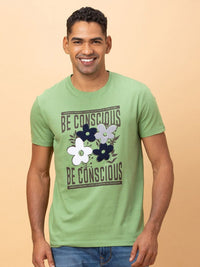 Being Human Men Printed Raw Edge Pure Cotton T-shirt