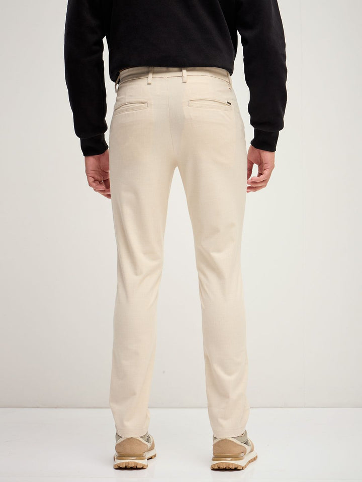 THE BEAR HOUSE Men Solid 4 Way Stretch Formal Trouser