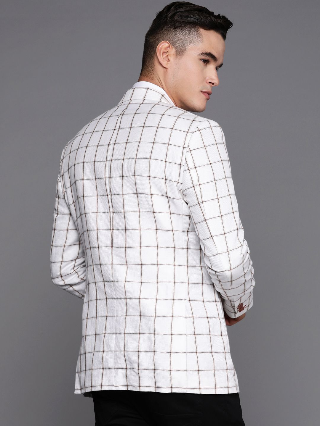 Raymond Checked Single-Breasted Blazer
