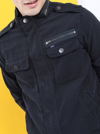 HIGHLANDER Men Navy Blue Denim Jacket