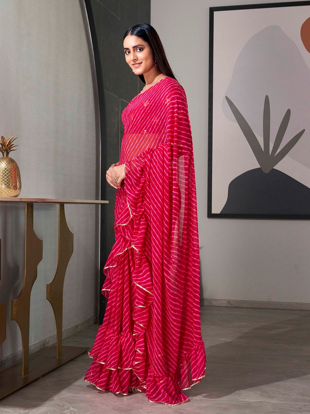 Tikhi Imli Leheriya Gotta Patti Saree