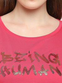 Being Human Typography Printed Casual Cotton T-shirt