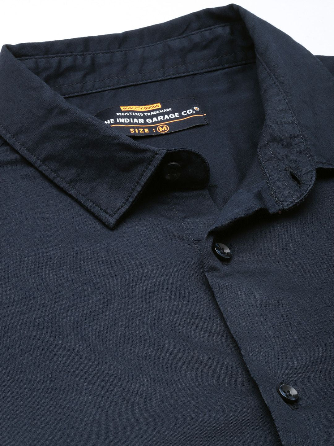 The Indian Garage Co Men Navy Blue Solid Comfort Casual Shirt