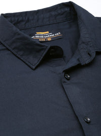 The Indian Garage Co Men Navy Blue Solid Comfort Casual Shirt