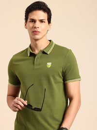 Menjadi kemeja t-shirt kolar kapas polo murni manusia