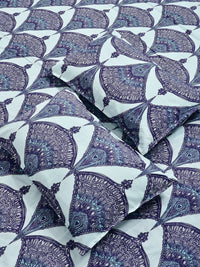 KLOTTHE Blue Geometric 300 TC Super King Fine Bedsheets