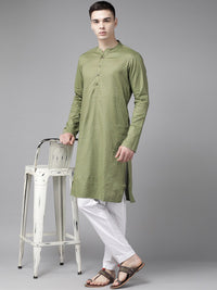See Designs Ethnic Motifs Printed Mandarin Collar Straight Pure Cotton Kurta