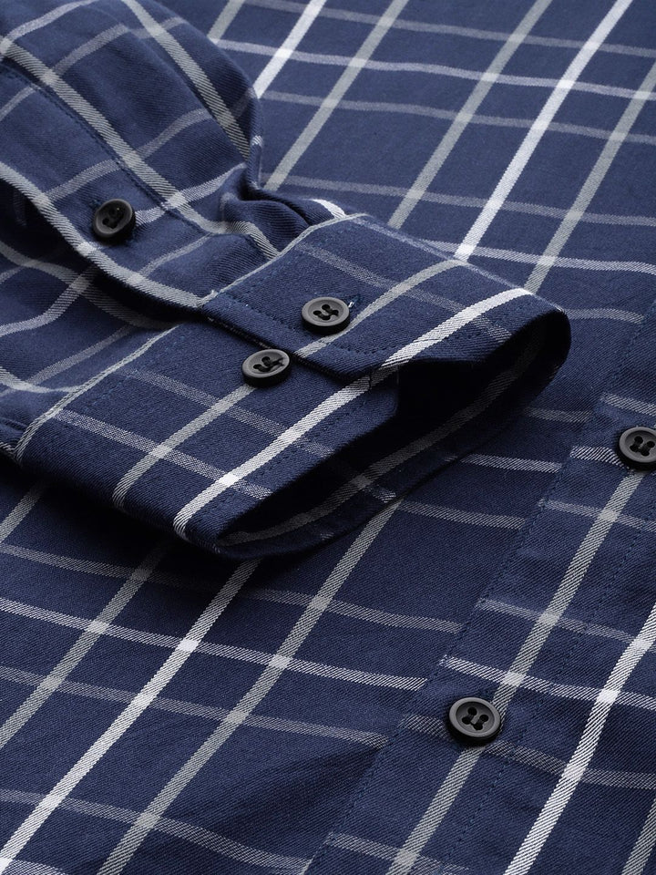 DENNISON Men Smart Tartan Checks Formal Shirt