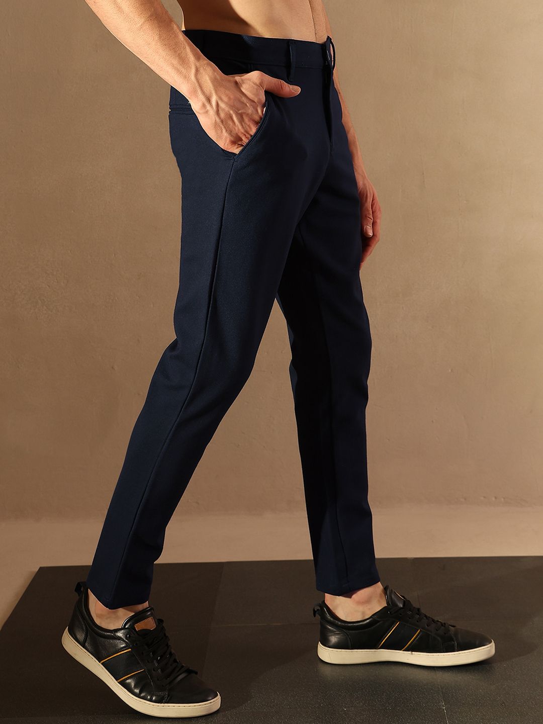 DENNISON Navy Blue 4-way lycra trouser