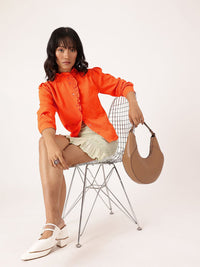 DressBerry Textured Seersucker Ruffles Shirt
