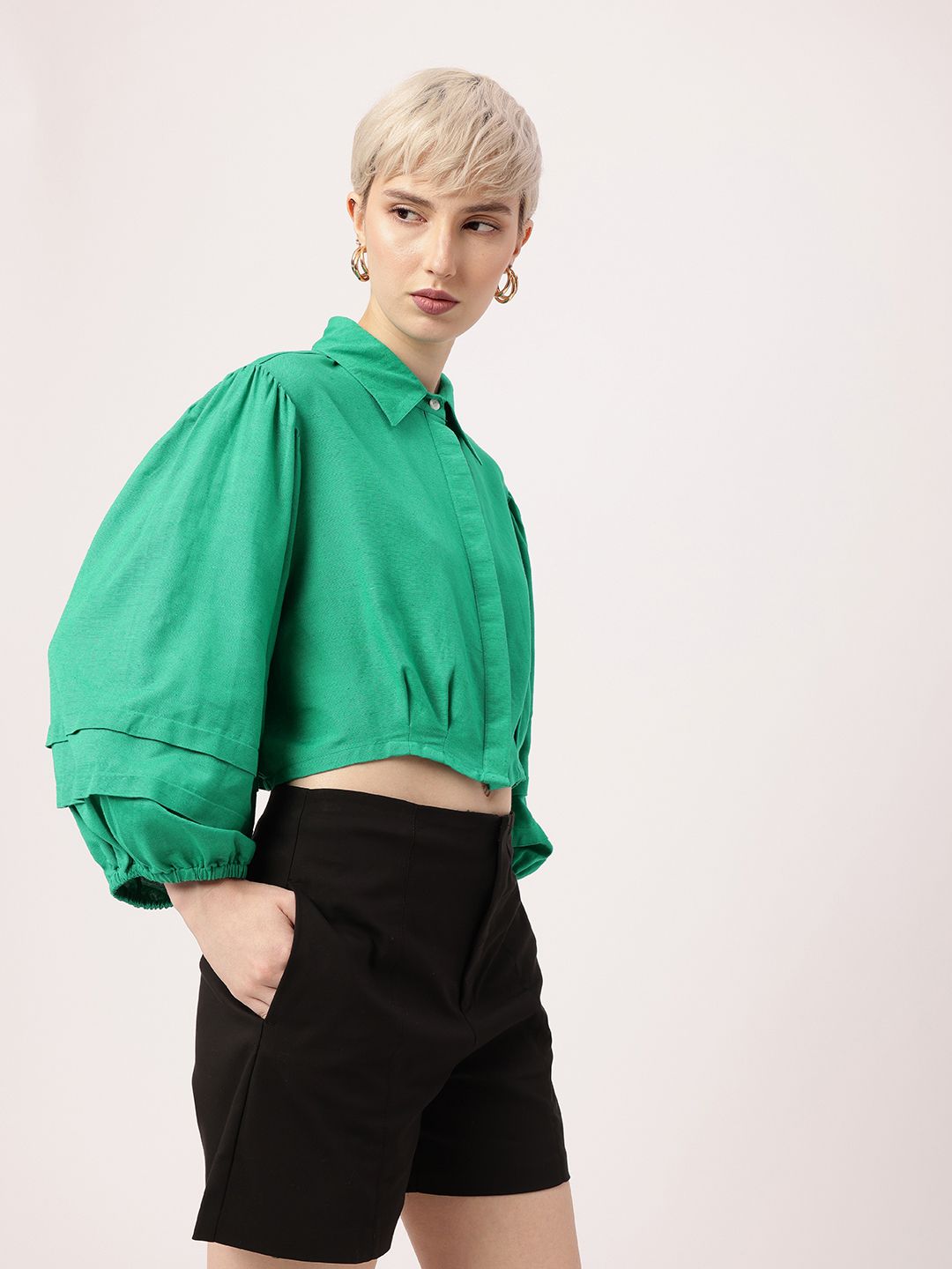 Holiday Passion Play Chic In Puff Sleeves Shirt
