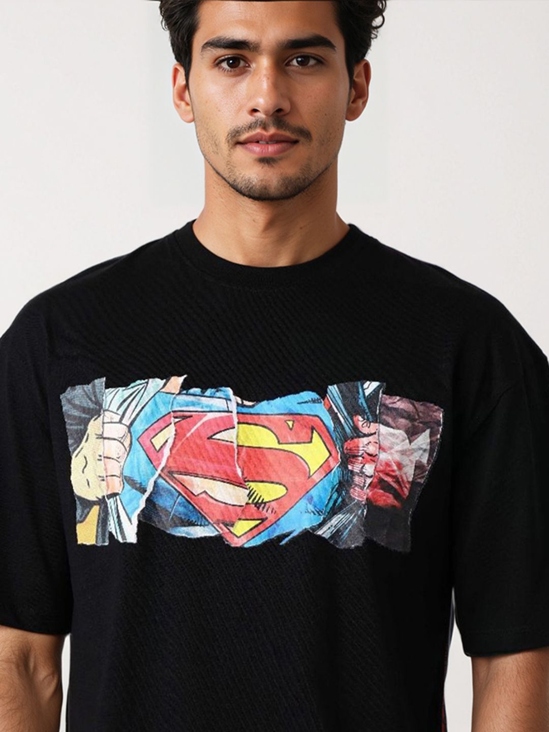T-Shirt T-Shirt Leher Bercetak Grafik Indian Superman T-Shirt