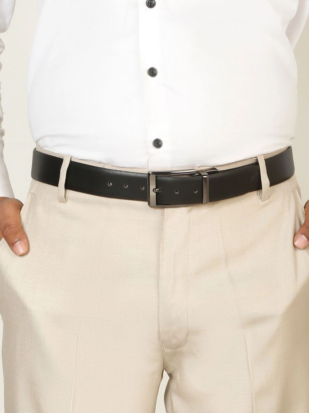 Teakwood Leathers Men Leather Reversible Formal Belt