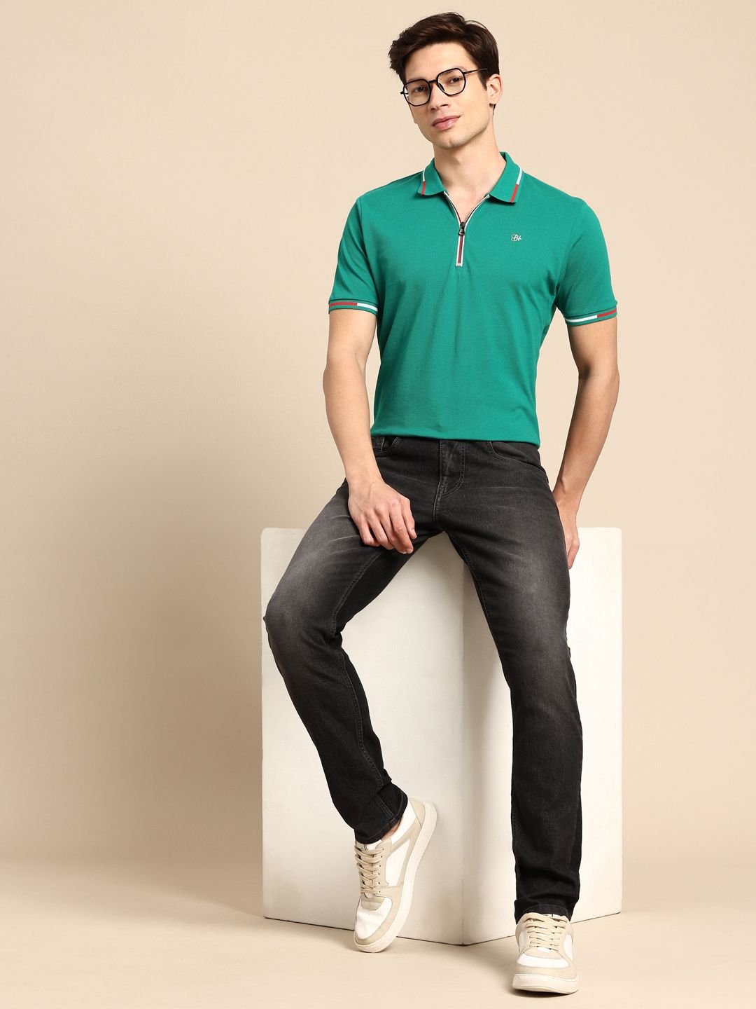 Being Human Polo Collar Pure Cotton T-shirt