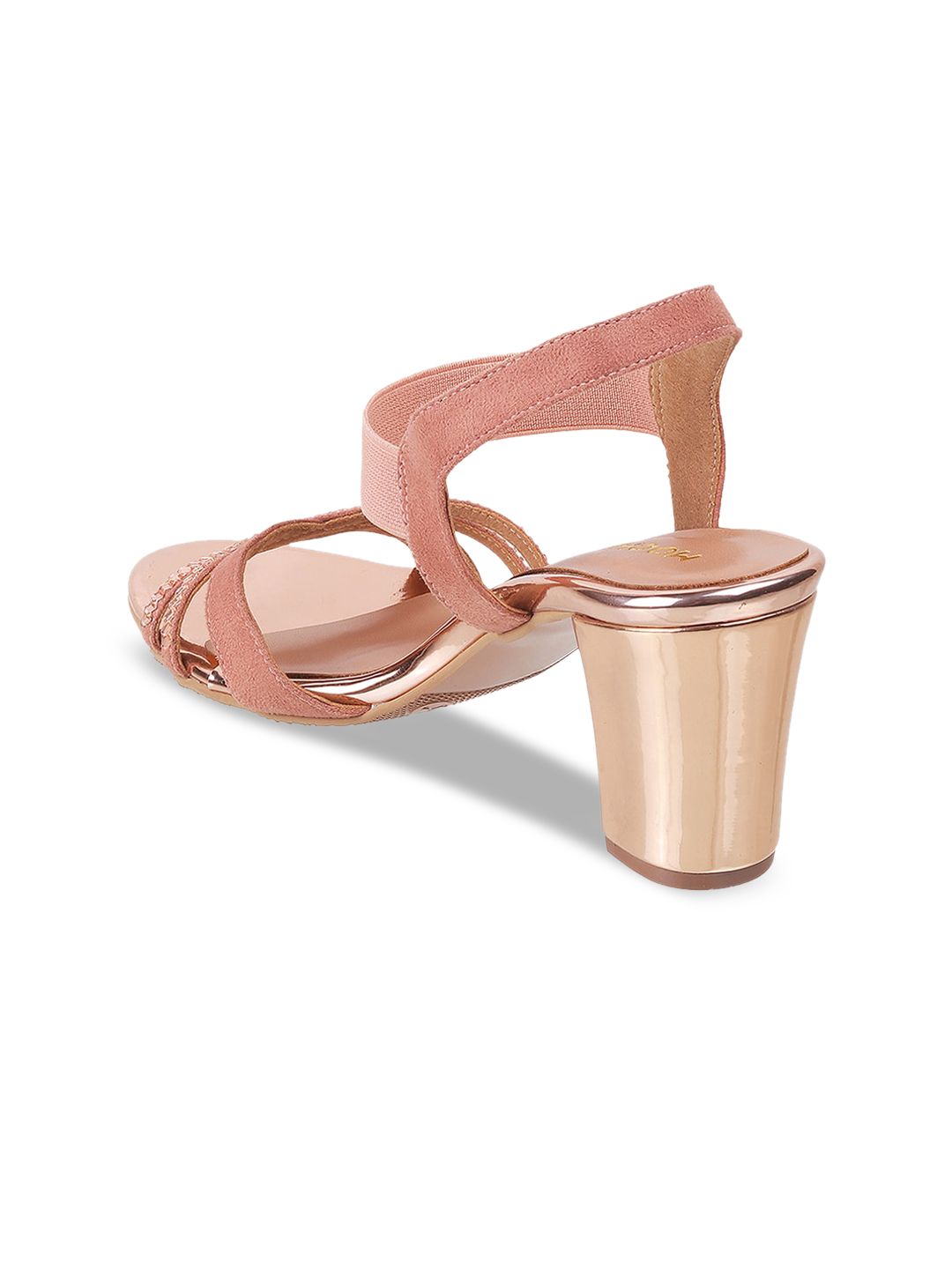 Metro Gold-Toned Block Sandals