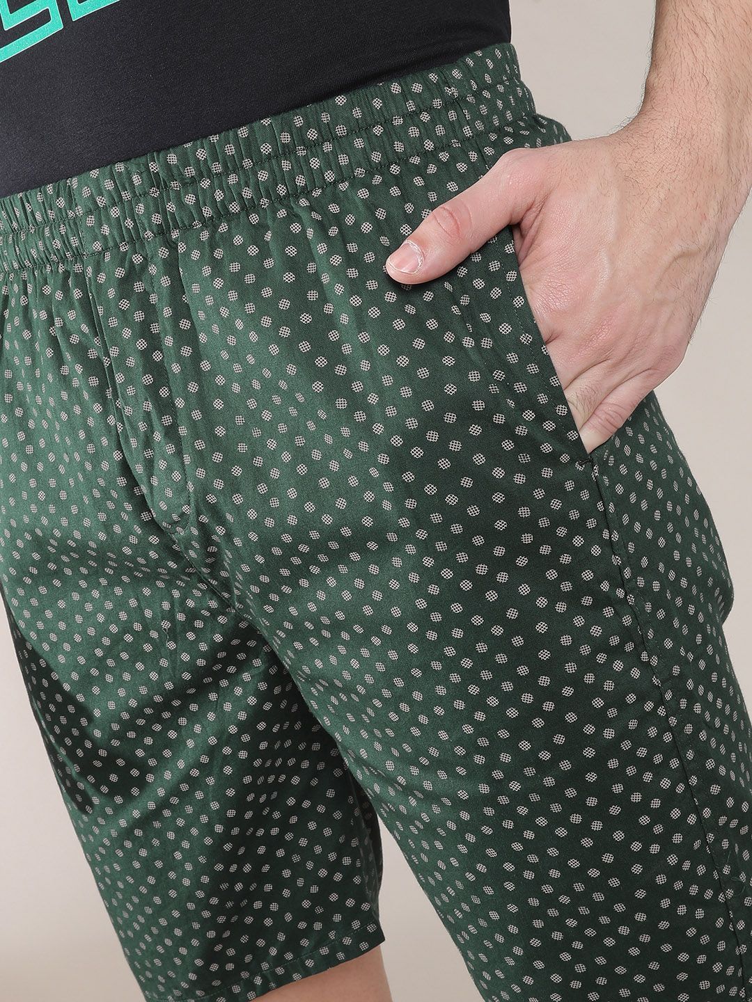 The Indian Garage Co Men Green Printed Pure Cotton Boxers 0620-BXR06-13