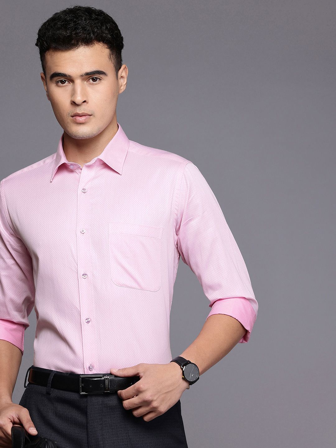 Raymond Pure Cotton Textured Slim Fit Formal Shirt