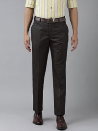 Park Avenue Men Mid-Rise Checked Smart Trousers