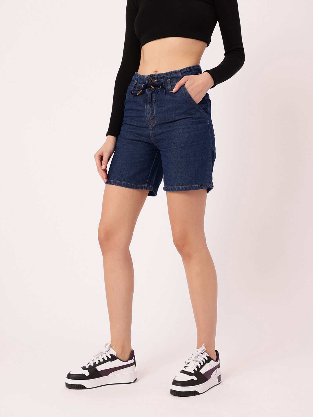 DressBerry Women Effortless Chic Casual Edge Denim Above Knee Shorts