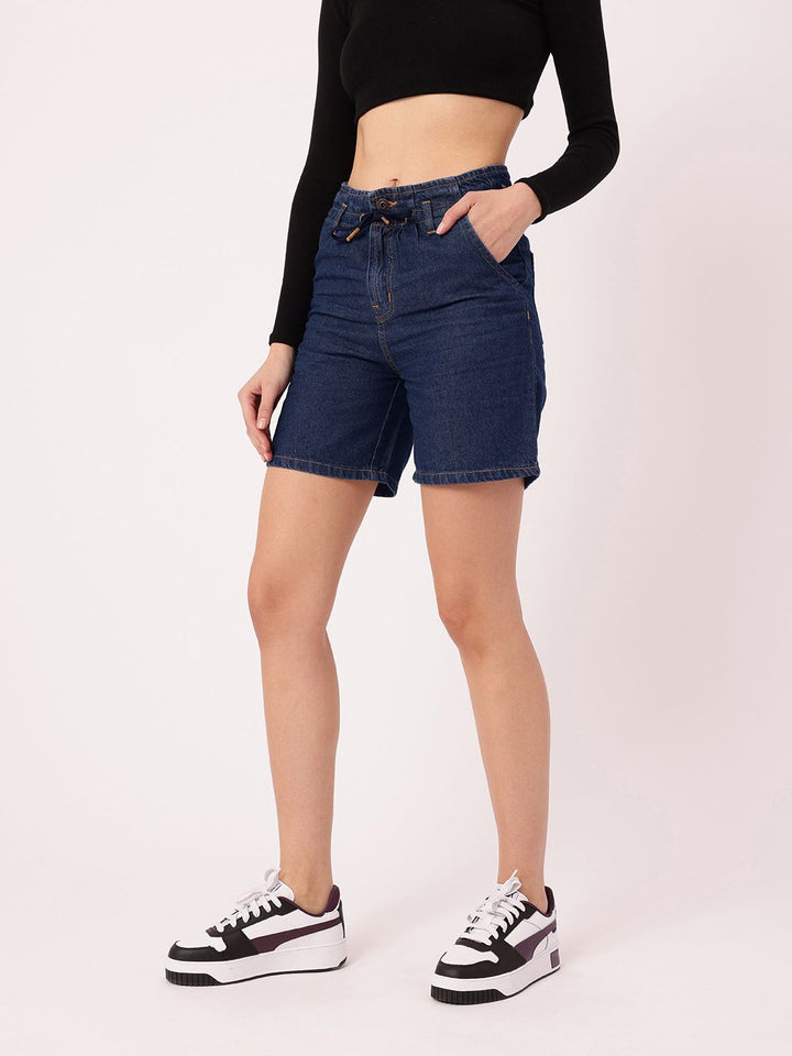 DressBerry Women Effortless Chic Casual Edge Denim Above Knee Shorts