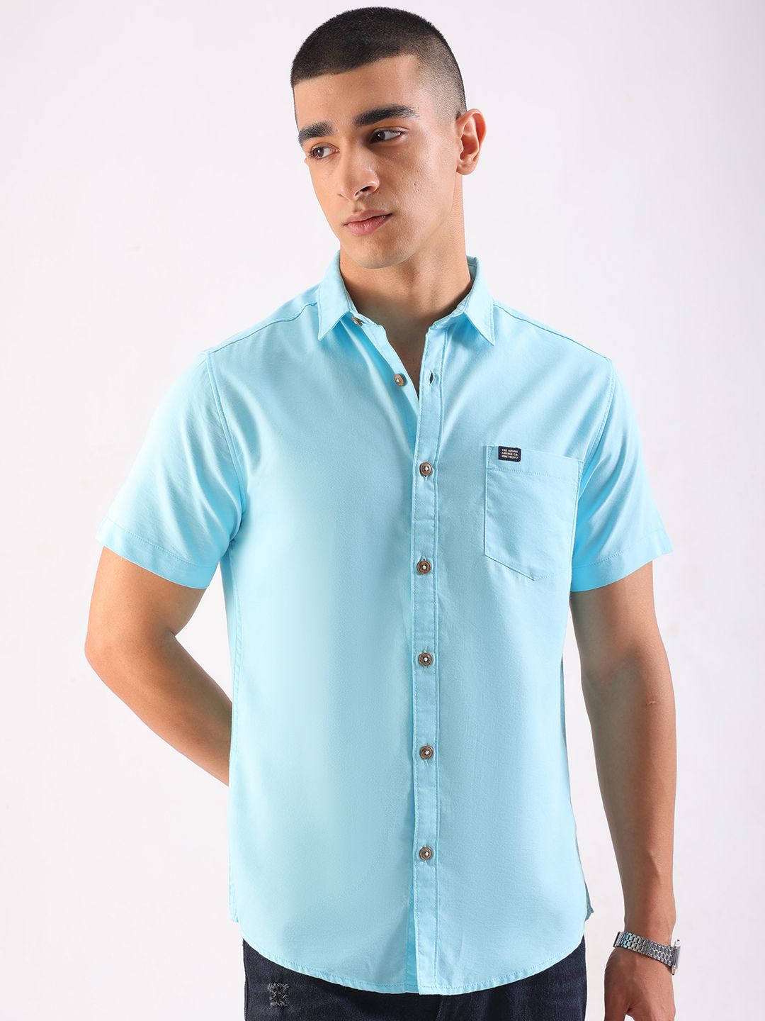 The Indian Garage Co Men Slim Fit Back Printed Casual Shirt