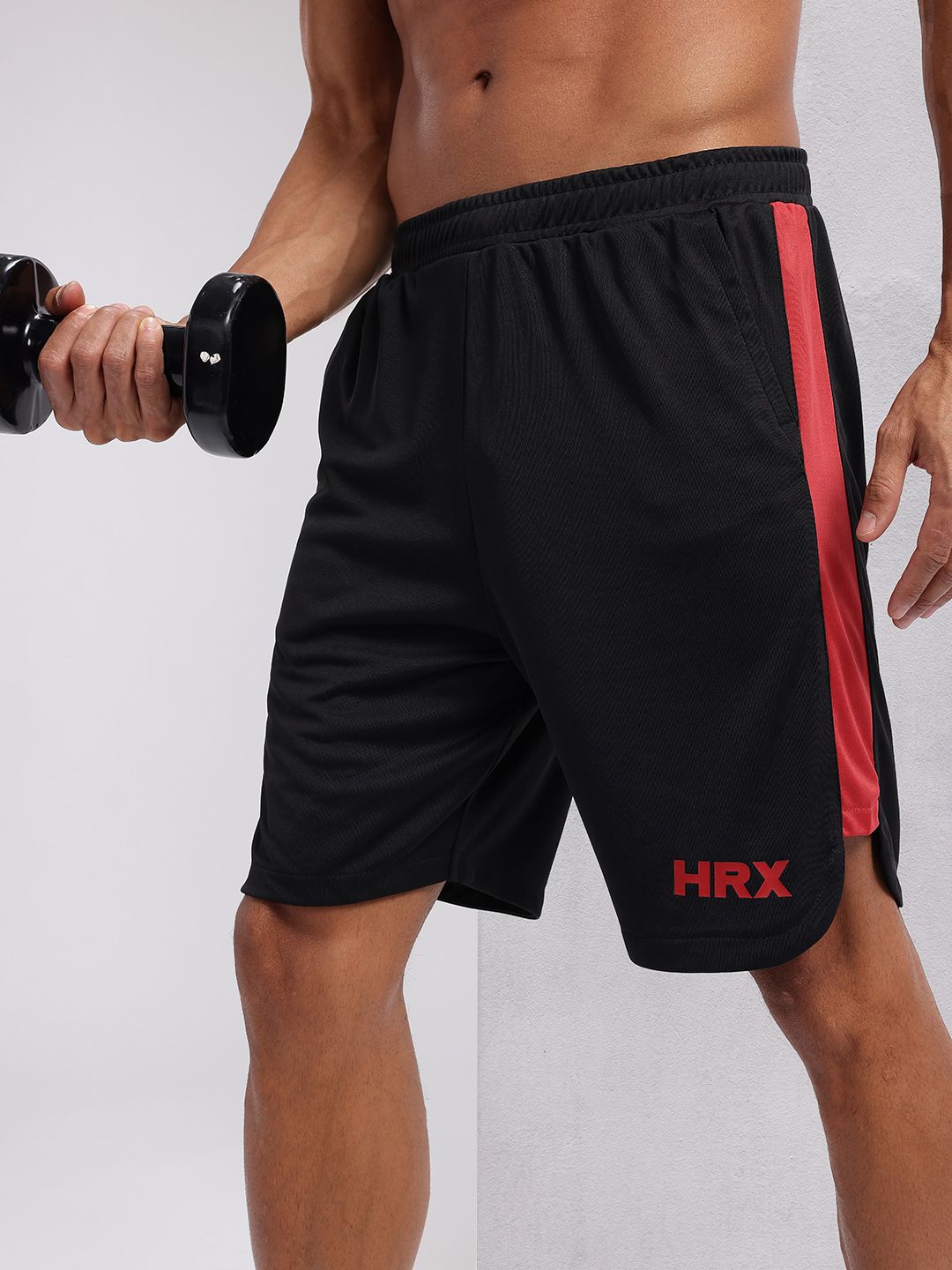 HRX by Hrithik Roshan Men Side-Striped Rapid-Dry Training  Shorts