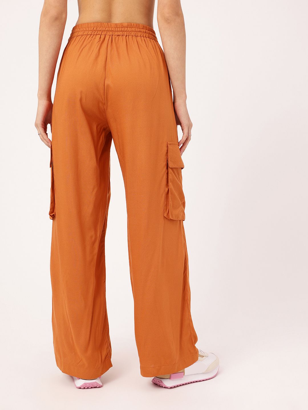 DressBerry Women Burnt Orange Futuristic Utility Cargos