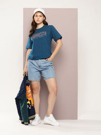 DILLINGER Varsity Printed Pure Cotton Oversized Embroidered T-shirt