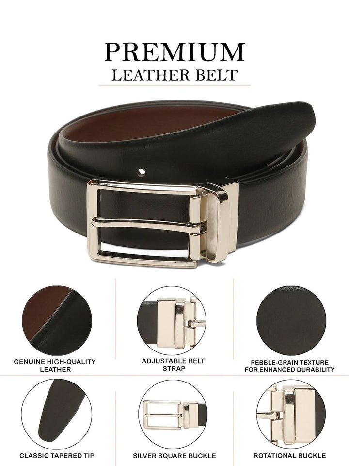 Teakwood Leathers Men Leather Reversible Formal Belt
