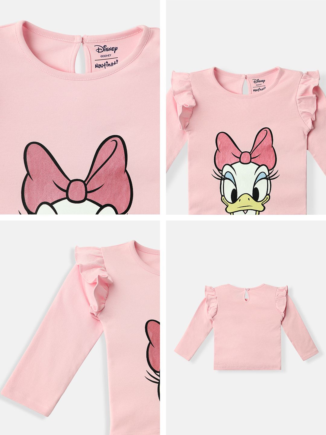 NautiNati Disney Daisy Baby Girls Pink Pure Cotton T Shirt