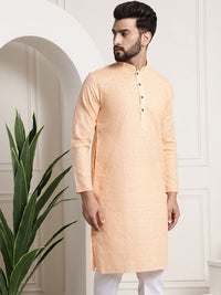 SOJANYA Checked Mandarin Collar Long Sleeves Straight Kurta