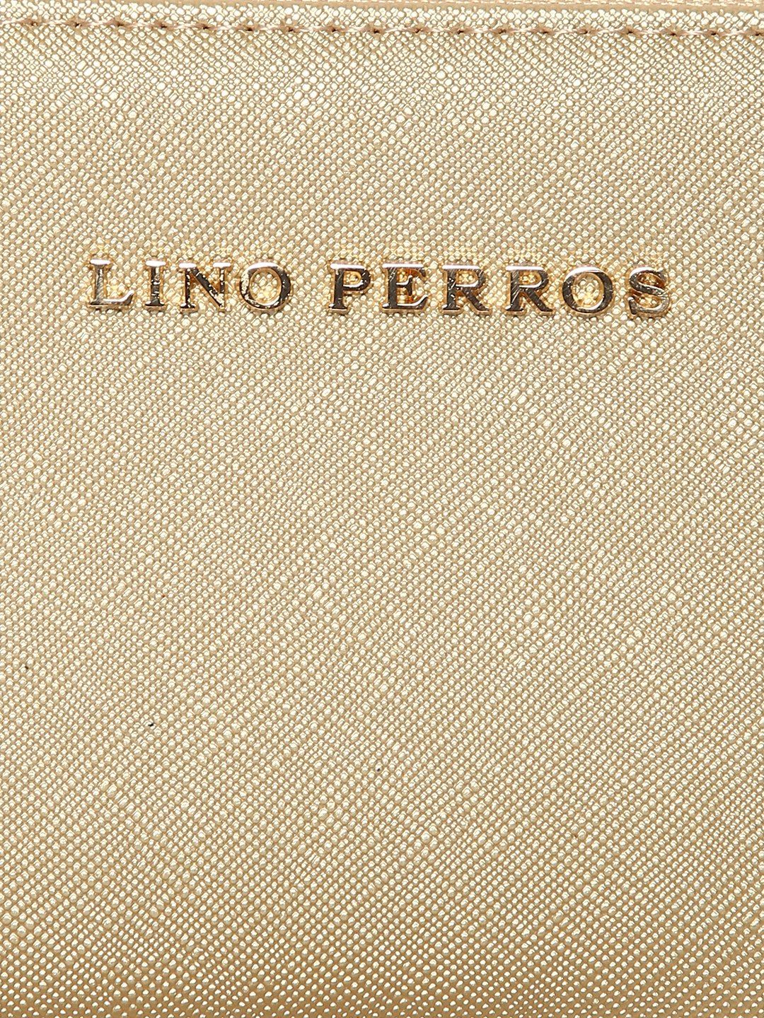 Lino Perros Women Gold-Toned Solid Zip Around Wallet with Detachable Wrist Loop