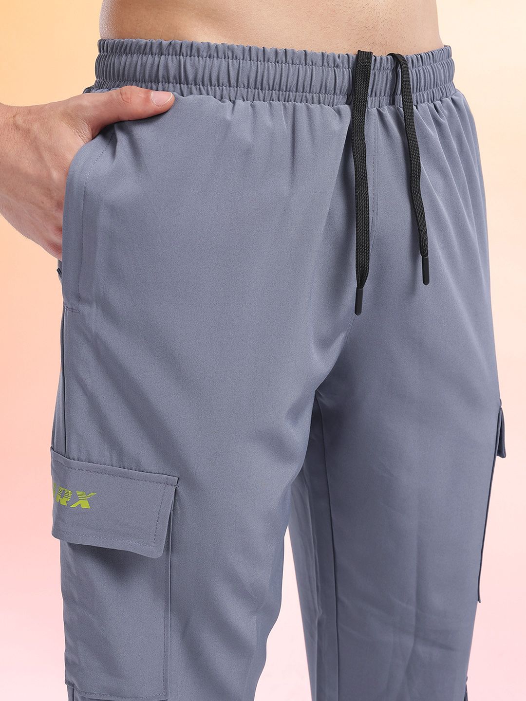 HRX by Hrithik Roshan Men Mid-Rise Rapid-Dry Cargo-Style Training Joggers