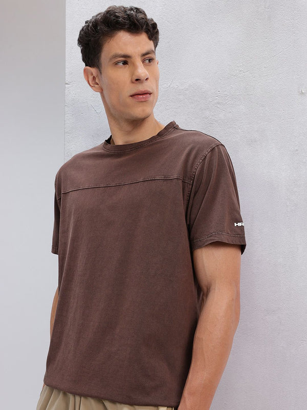 HRX by Hrithik Roshan Solid Drop-Shoulder Sleeves Pure Cotton Lifestyle T-shirt