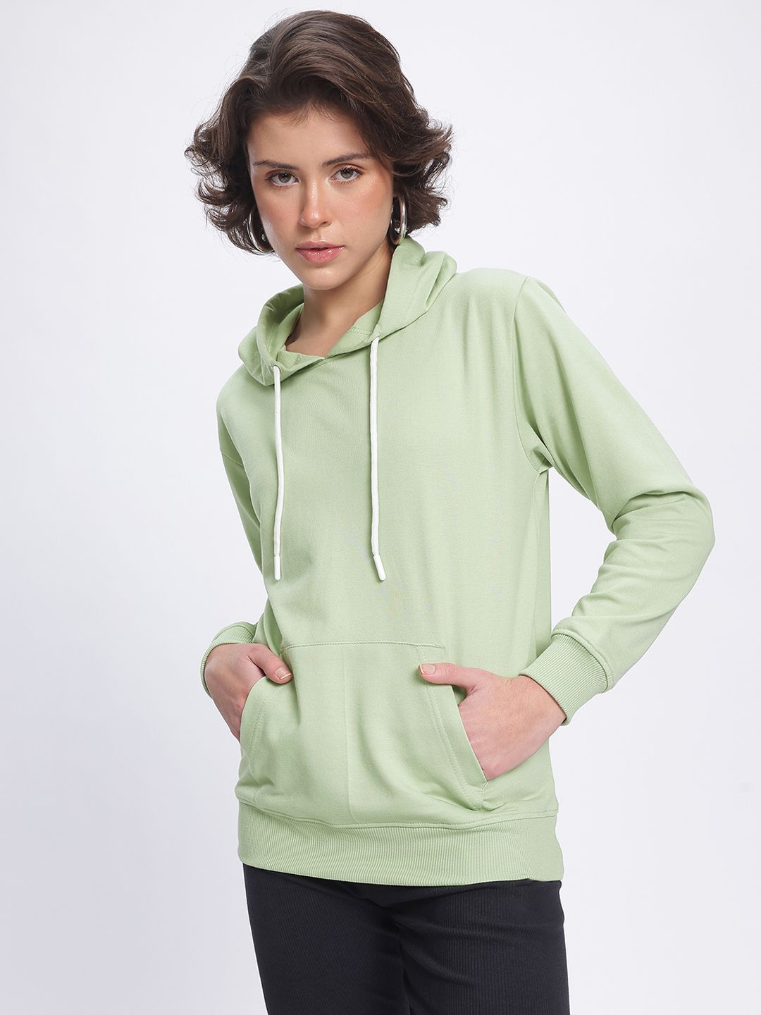 DressBerry Textured Printed Hooded Sweatshirt