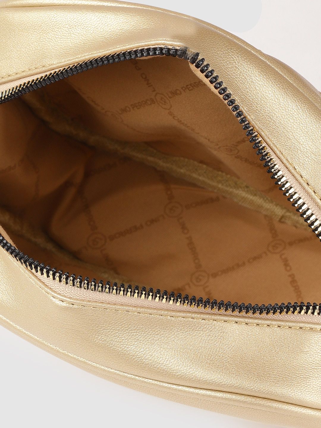 Lino Perros Women Gold-Toned Quilted Sling Bag