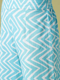 Anouk Floral Printed Pure Cotton Straight Kurta with Trousers & Dupatta