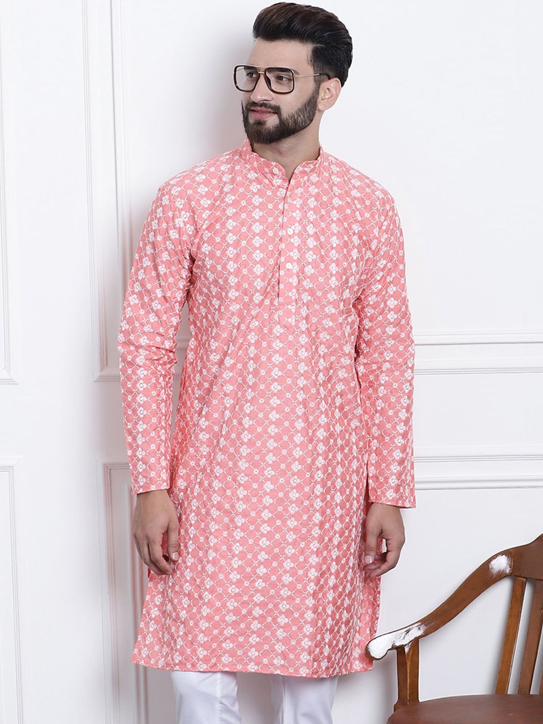 SOJANYA Kurta Kolar Mandarin Sulam Bunga