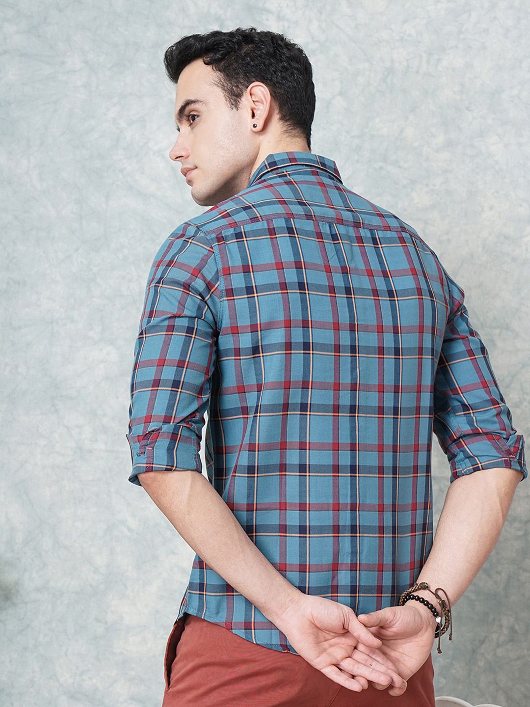 The Indian Garage Co Men Checked Cotton Casual Shirt