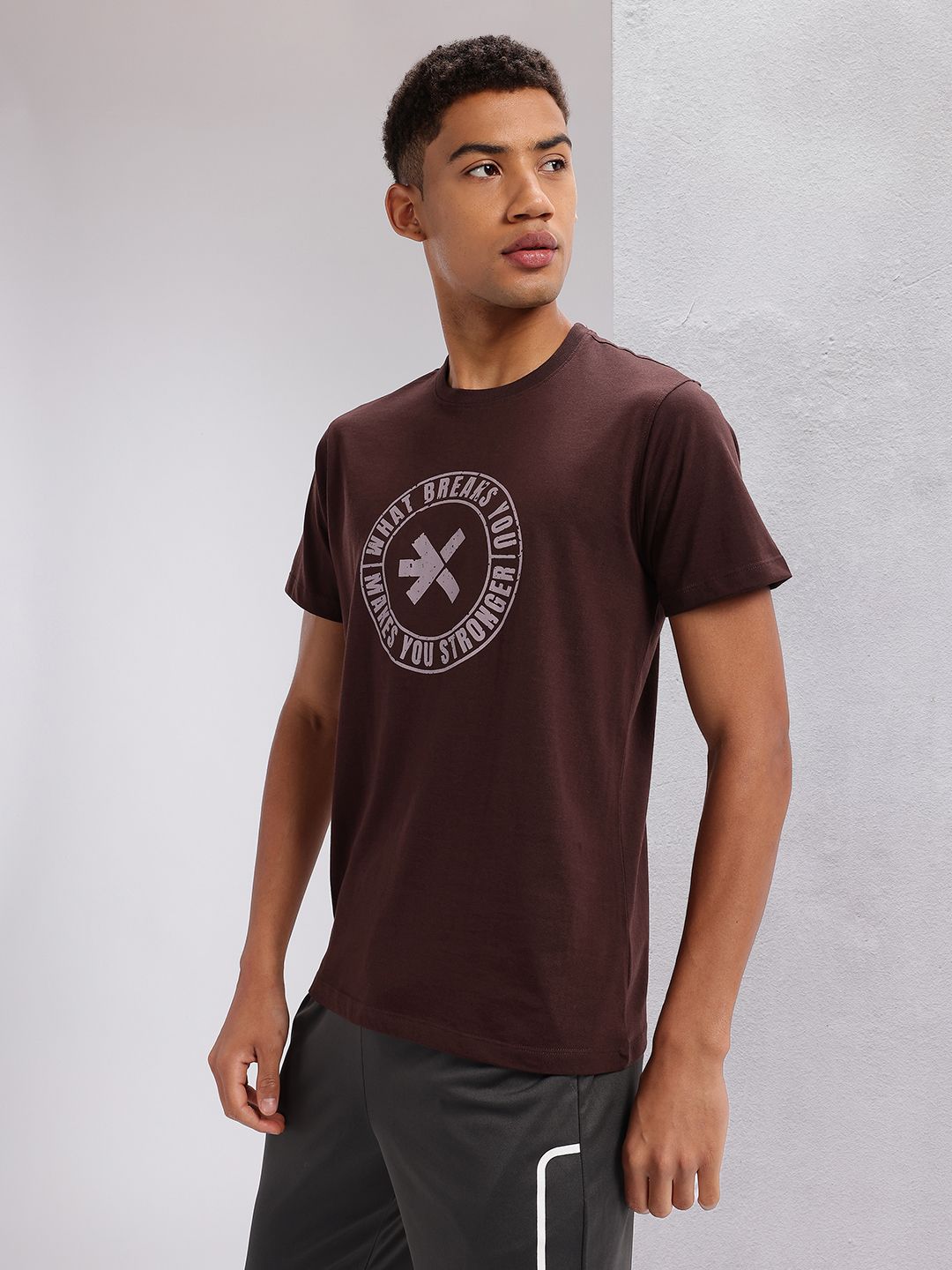 HRX by Hrithik Roshan Brand Logo & Typography Printed Training T-shirt