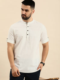 Anouk Men Solid Mandarin Collar Short Kurta