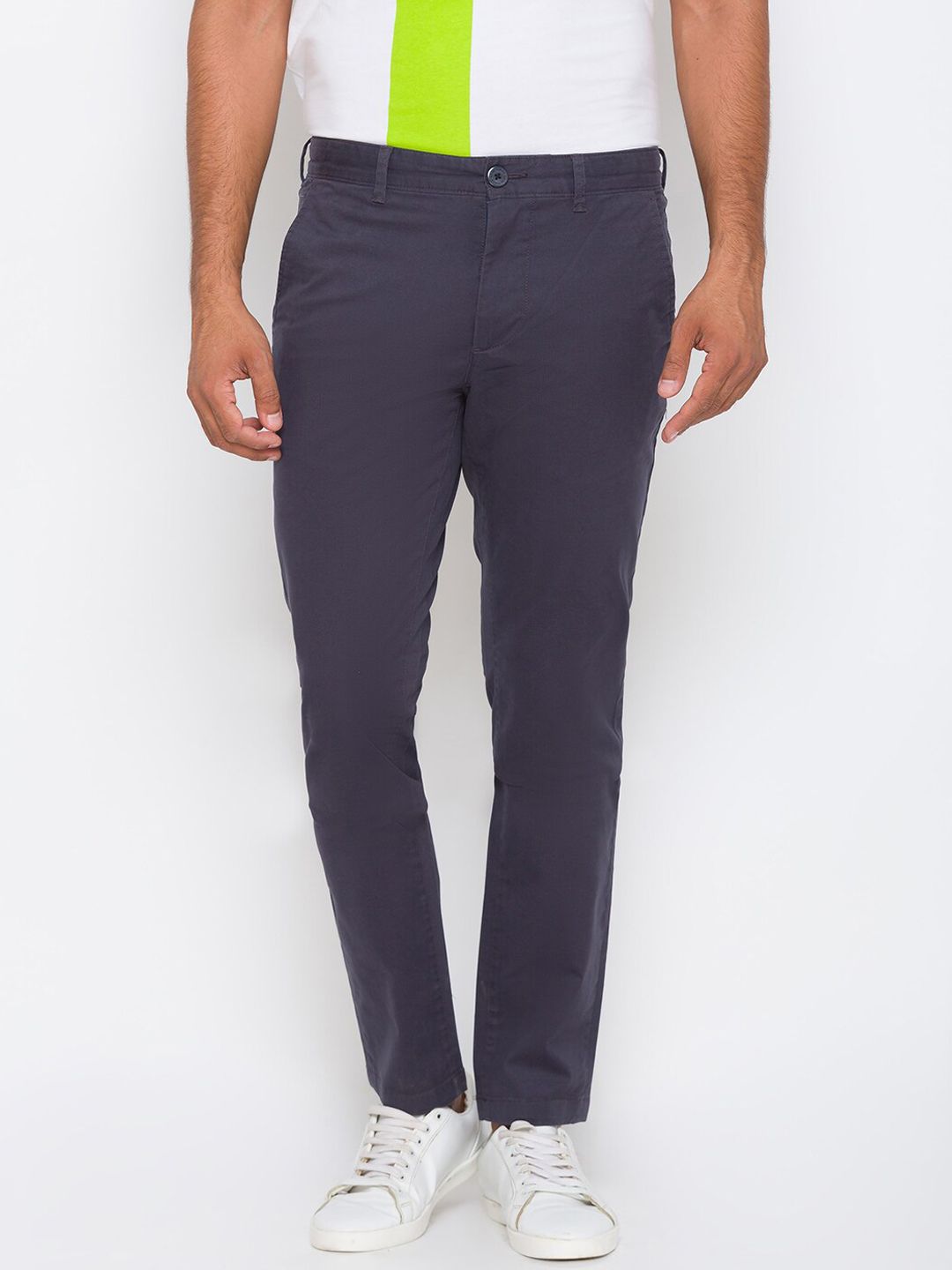 Being Human Men Charcoal Slim Fit Trousers